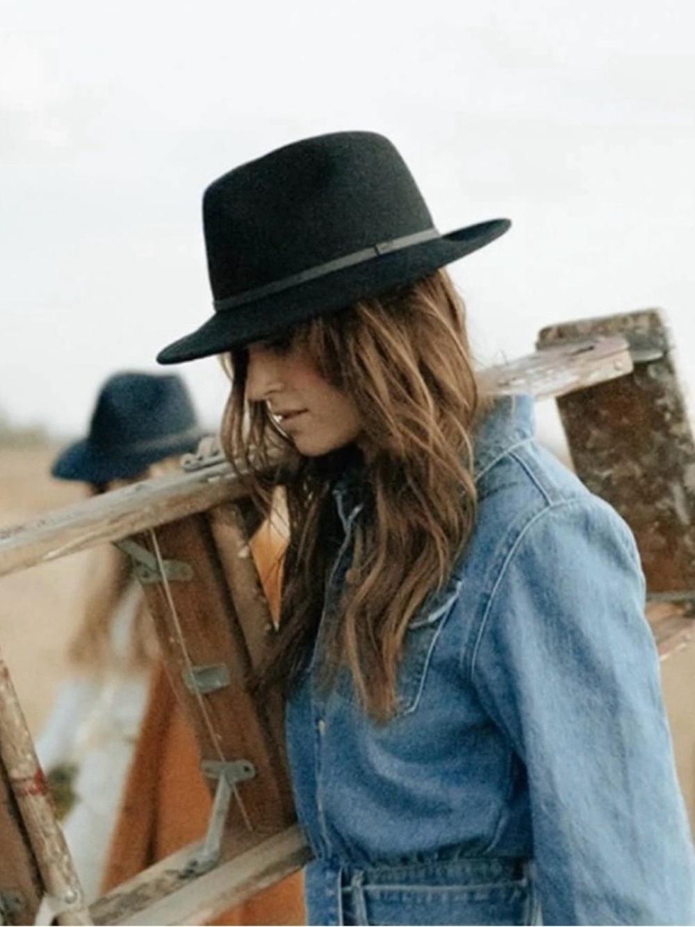 Will+Bear Calloway Black Wool Fedora Hat with Slim Band